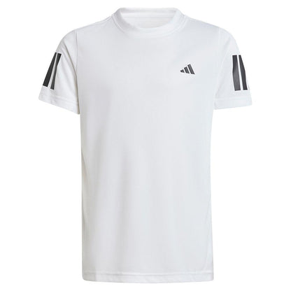 Boys' Club 3 Stripe Tennis Tee White Apparel Adidas