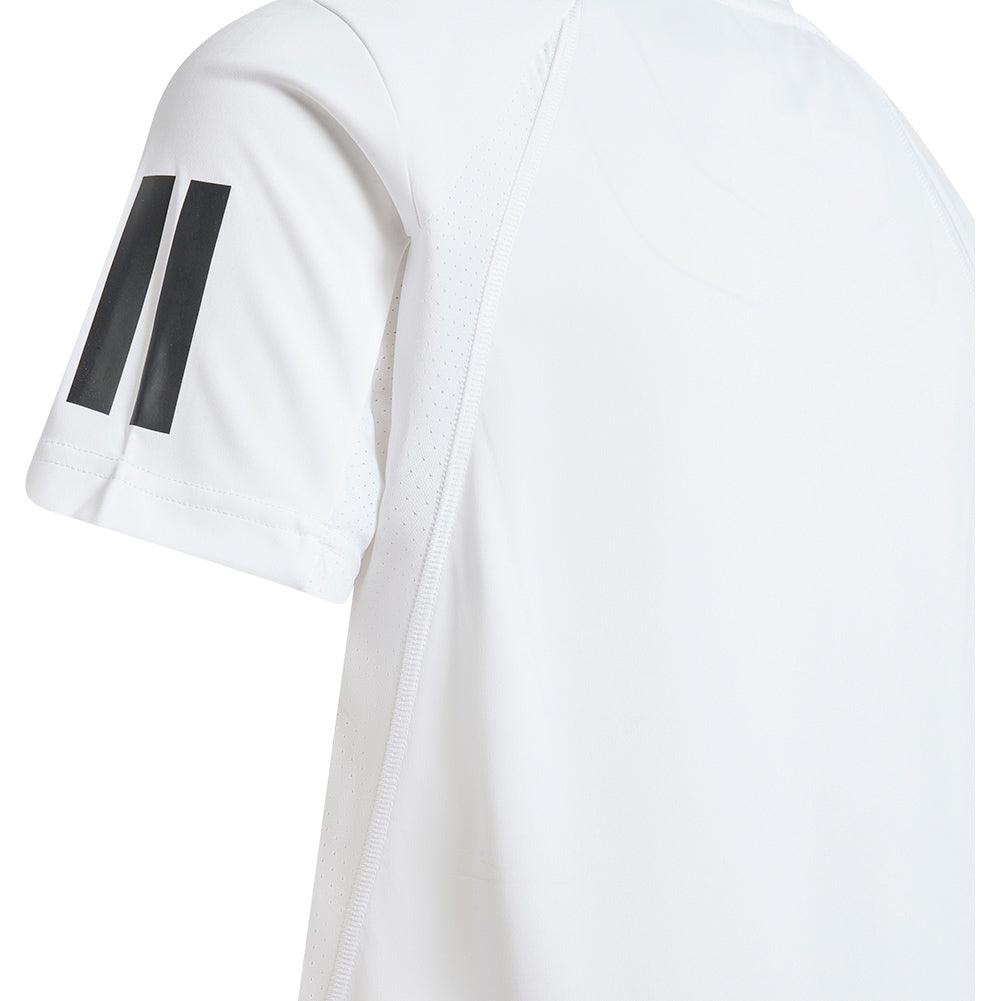 Boys' Club 3 Stripe Tennis Tee White Apparel Adidas