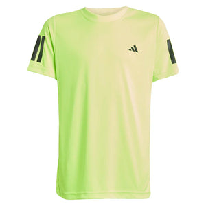 Boys' Club 3 Stripe Tennis Tee Lucid Lemon Apparel Adidas