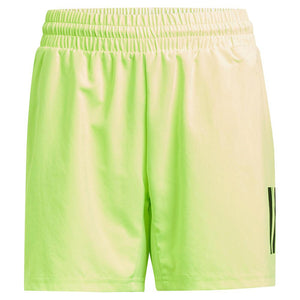 Boys' Club 3 Stripe Tennis Shorts Lucid Lemon Apparel Adidas