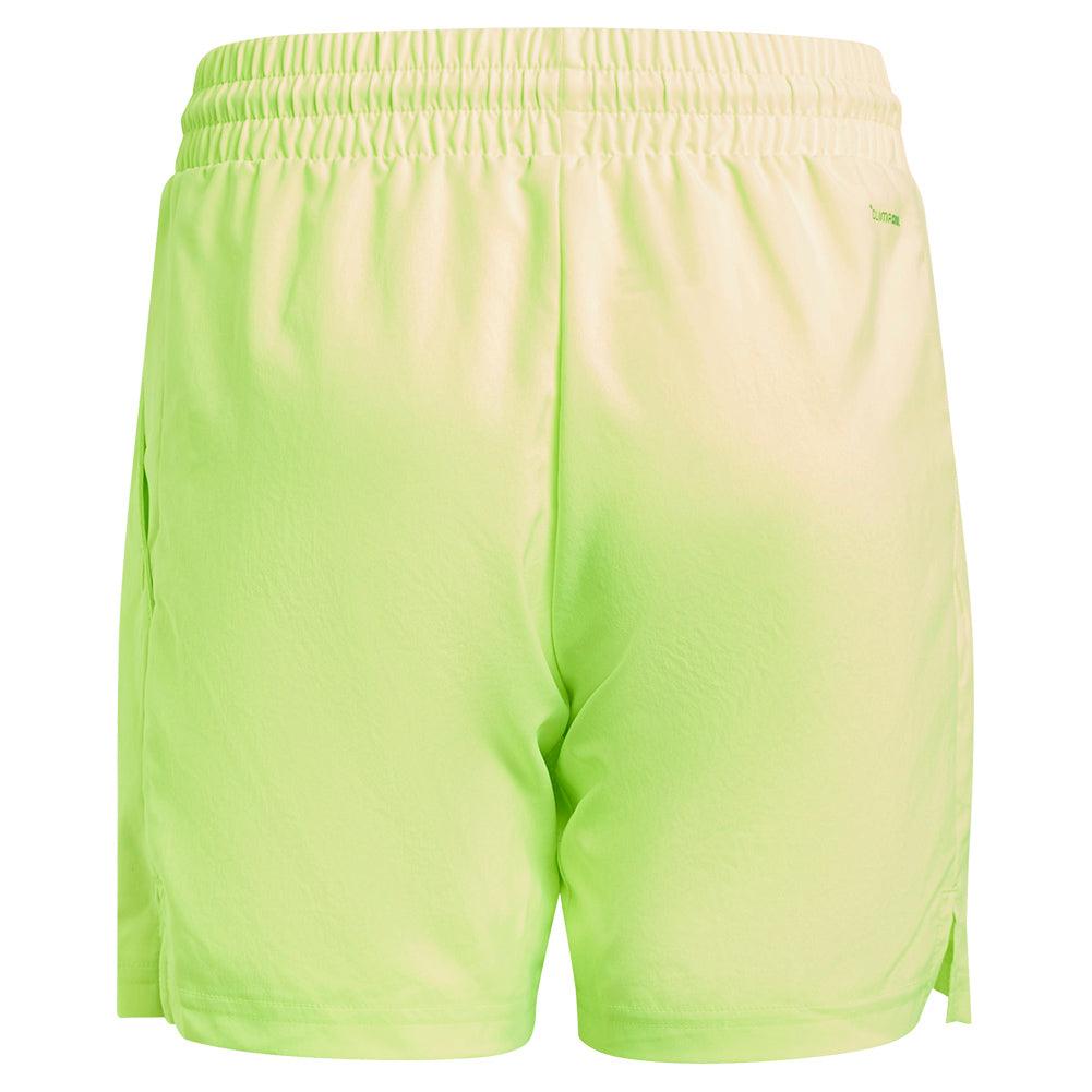 Boys' Club 3 Stripe Tennis Shorts Lucid Lemon Apparel Adidas