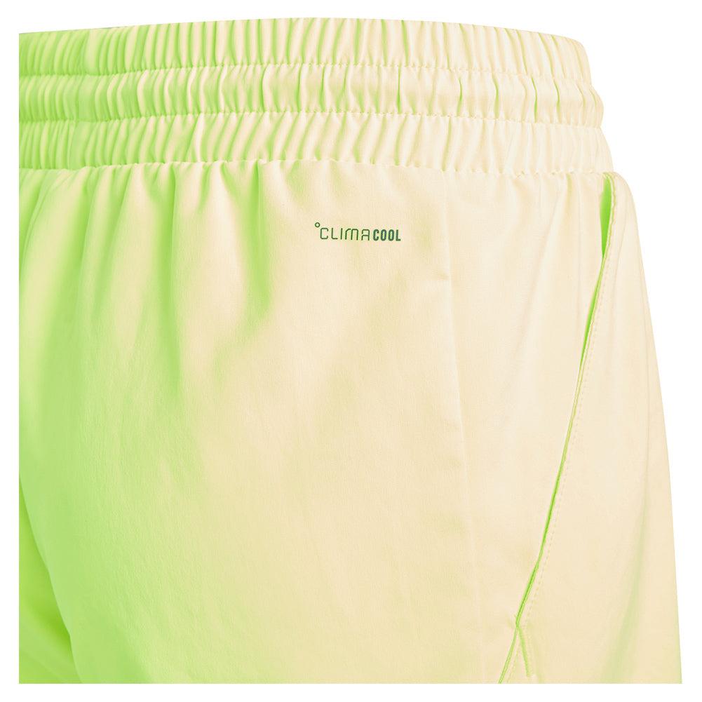 Boys' Club 3 Stripe Tennis Shorts Lucid Lemon Apparel Adidas