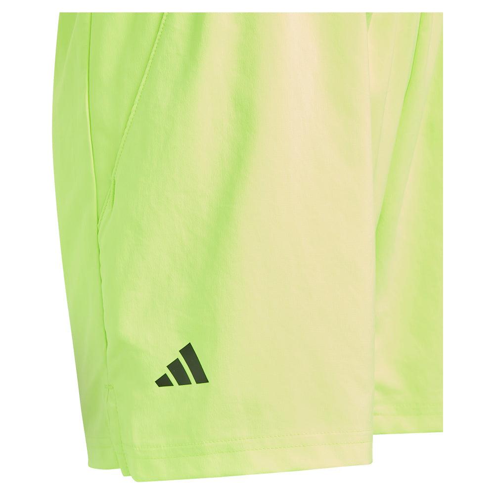 Boys' Club 3 Stripe Tennis Shorts Lucid Lemon Apparel Adidas