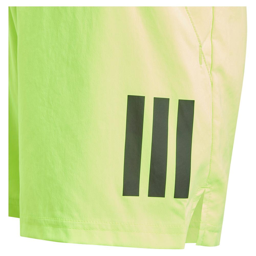 Boys' Club 3 Stripe Tennis Shorts Lucid Lemon Apparel Adidas