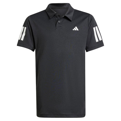 Boys' Club 3 Stripe Tennis Polo Black Apparel Adidas