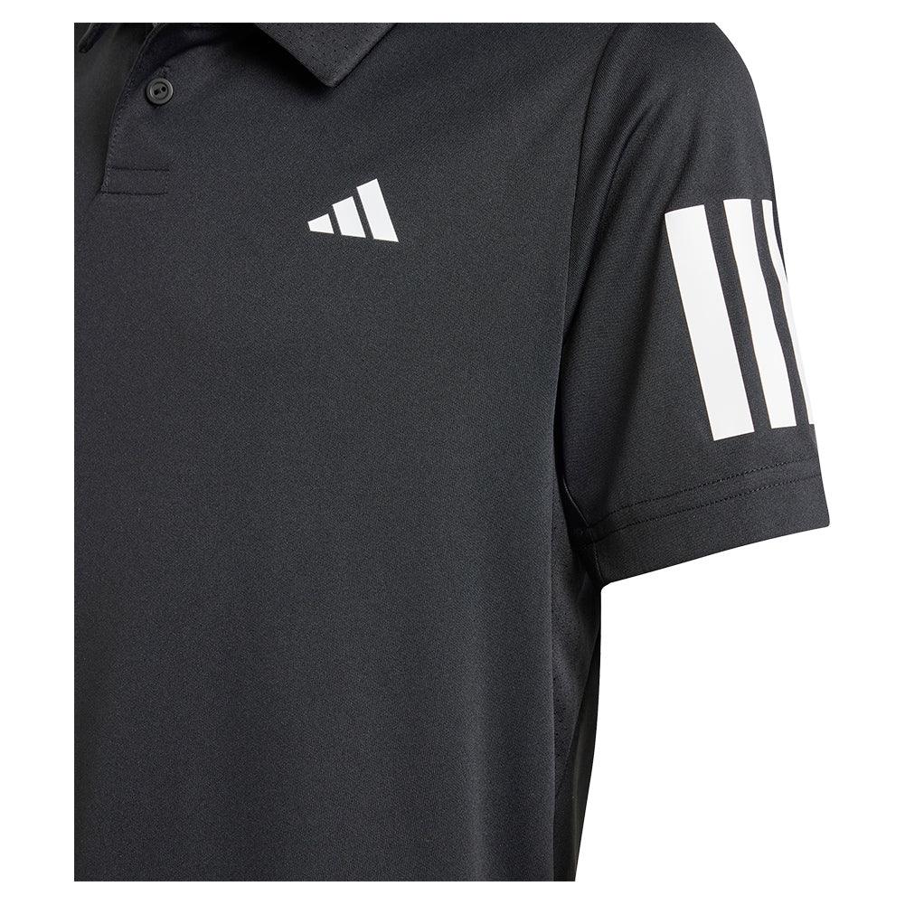 Boys' Club 3 Stripe Tennis Polo Black Apparel Adidas