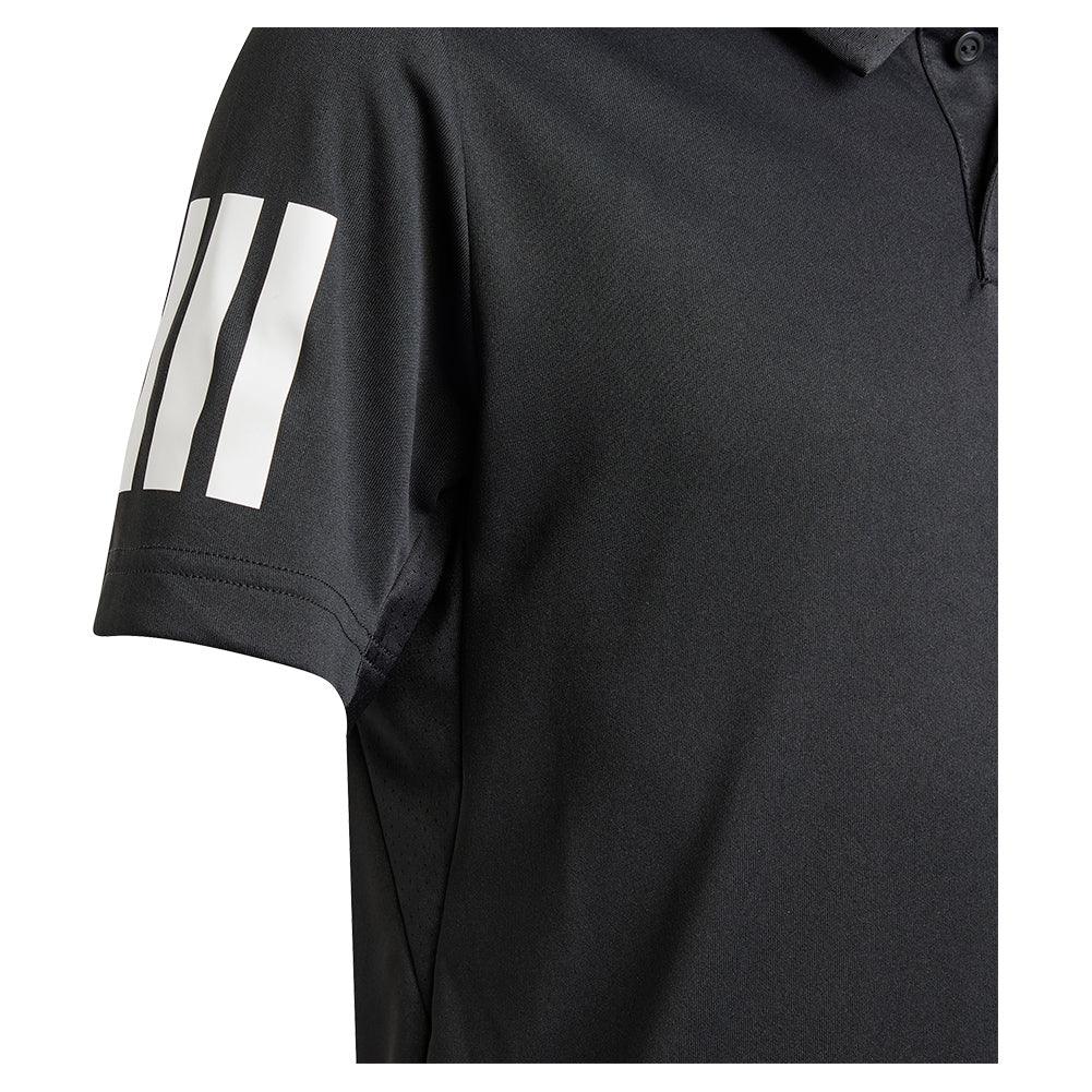 Boys' Club 3 Stripe Tennis Polo Black Apparel Adidas