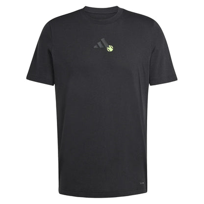 Men`s Graphic Tennis Tee Black Apparel Adidas