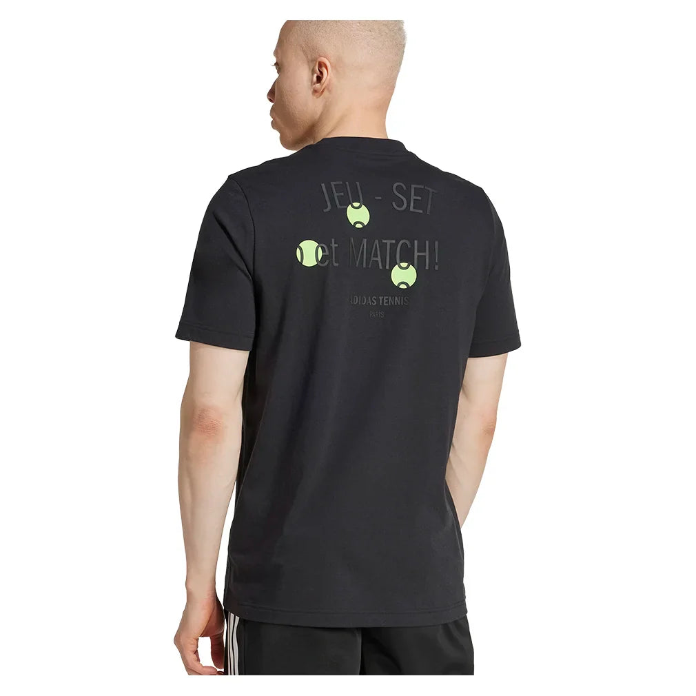Men`s Graphic Tennis Tee Black Apparel Adidas