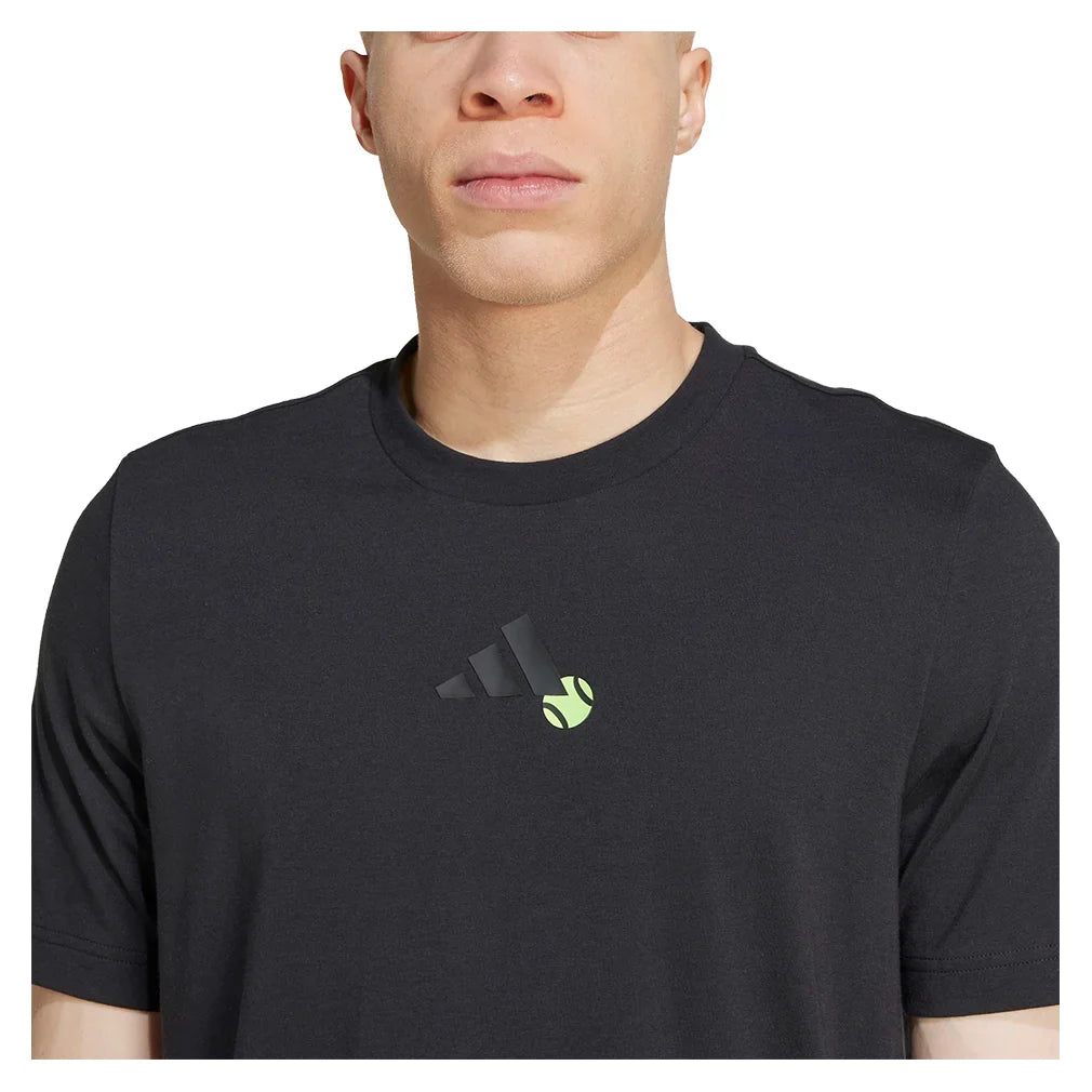 Men`s Graphic Tennis Tee Black Apparel Adidas
