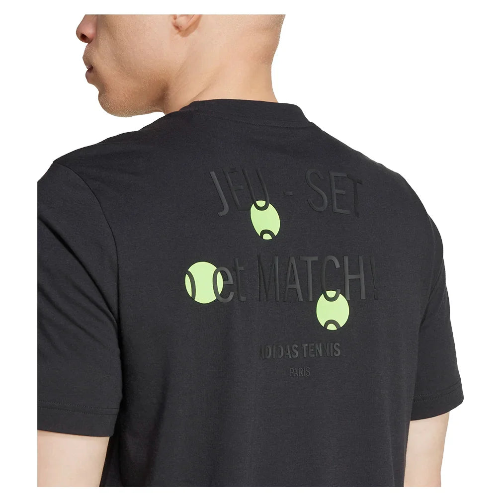 Men`s Graphic Tennis Tee Black Apparel Adidas