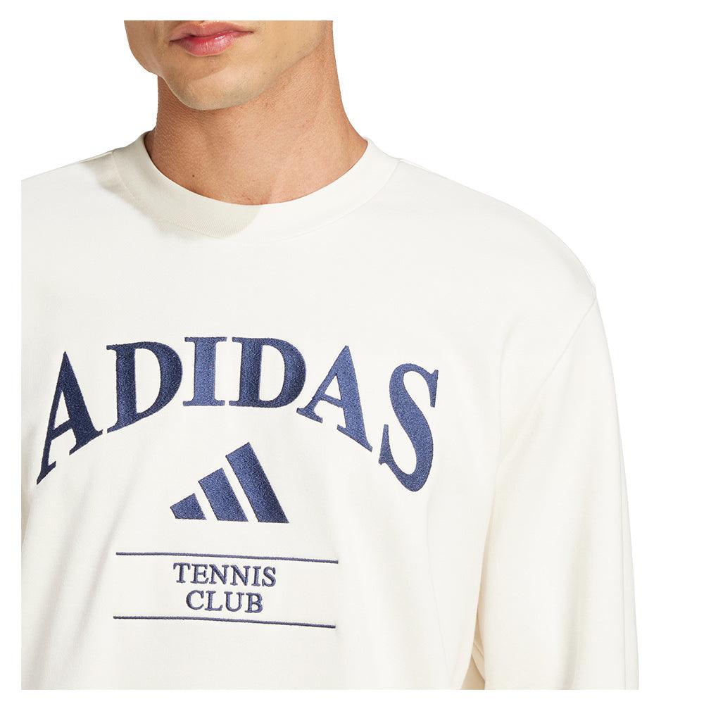 Men`s Long Sleeve Heritage Graphic Tennis Top Chalk White Apparel Adidas
