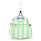 Juniors` Love Tennis Backpack Mint and White Cabana Stripe Bags Ame And Lulu