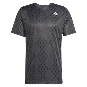 Men`s Club Graphic Tennis Top Carbon and Black Apparel Adidas