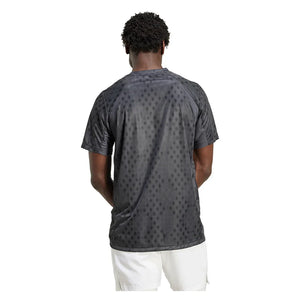 Men`s Club Graphic Tennis Top Carbon and Black Apparel Adidas