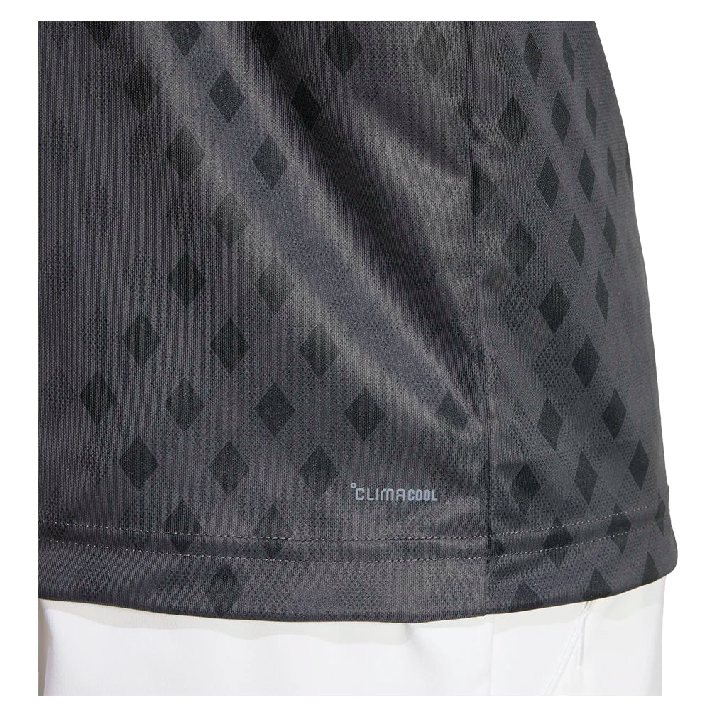 Men`s Club Graphic Tennis Top Carbon and Black Apparel Adidas