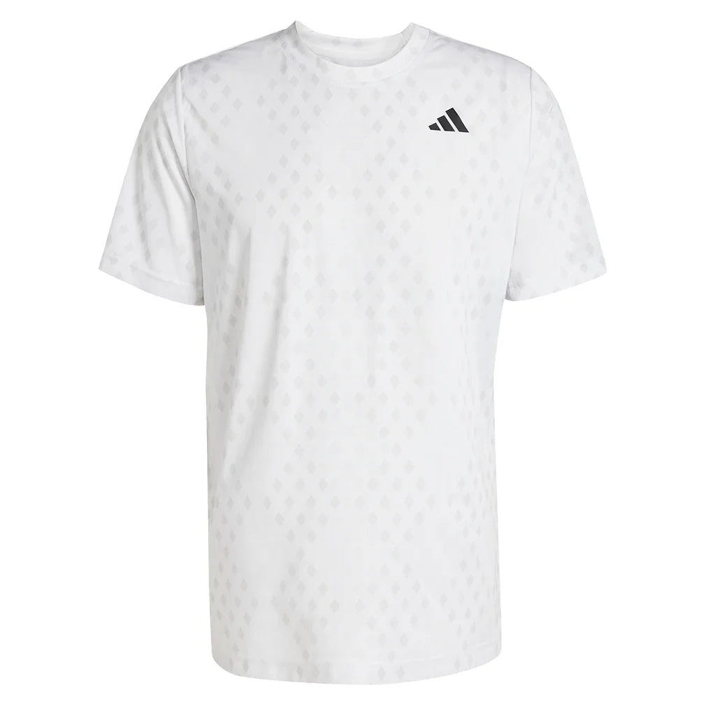 Men`s Club Graphic Tennis Top White and Dash Grey Apparel Adidas