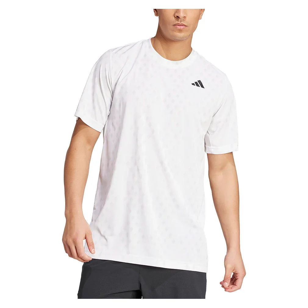 Men`s Club Graphic Tennis Top White and Dash Grey Apparel Adidas