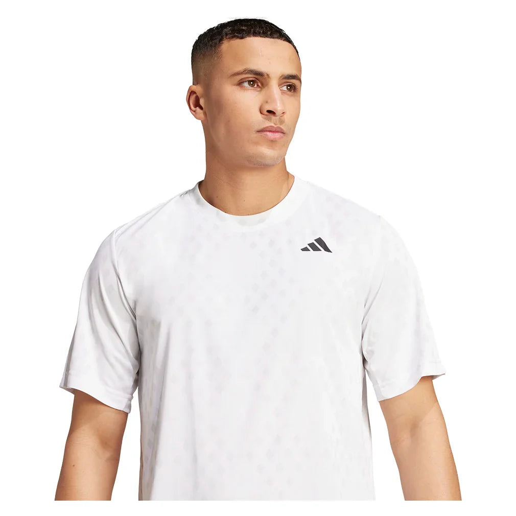 Men`s Club Graphic Tennis Top White and Dash Grey Apparel Adidas