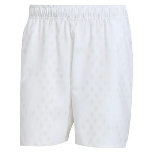 Men`s Club Graphic 7 Inch Tennis Short White and Dash Grey Apparel Adidas