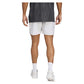 Men`s Club Graphic 7 Inch Tennis Short White and Dash Grey Apparel Adidas