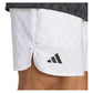 Men`s Club Graphic 7 Inch Tennis Short White and Dash Grey Apparel Adidas