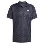 Men`s Club Graphic Tennis Polo Carbon and Black Apparel Adidas