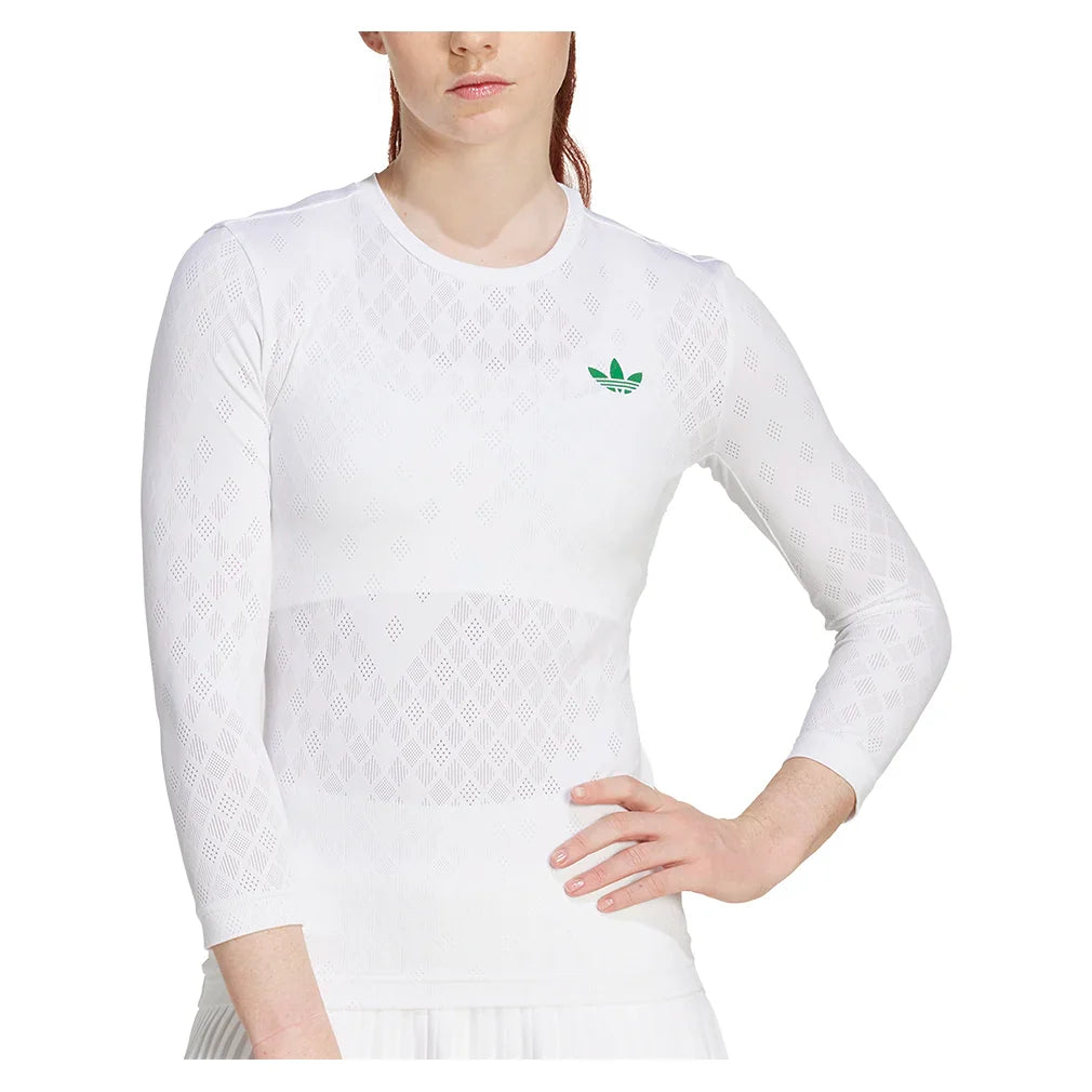Women`s Pro 3/4 Sleeve Tennis Top White Apparel Adidas