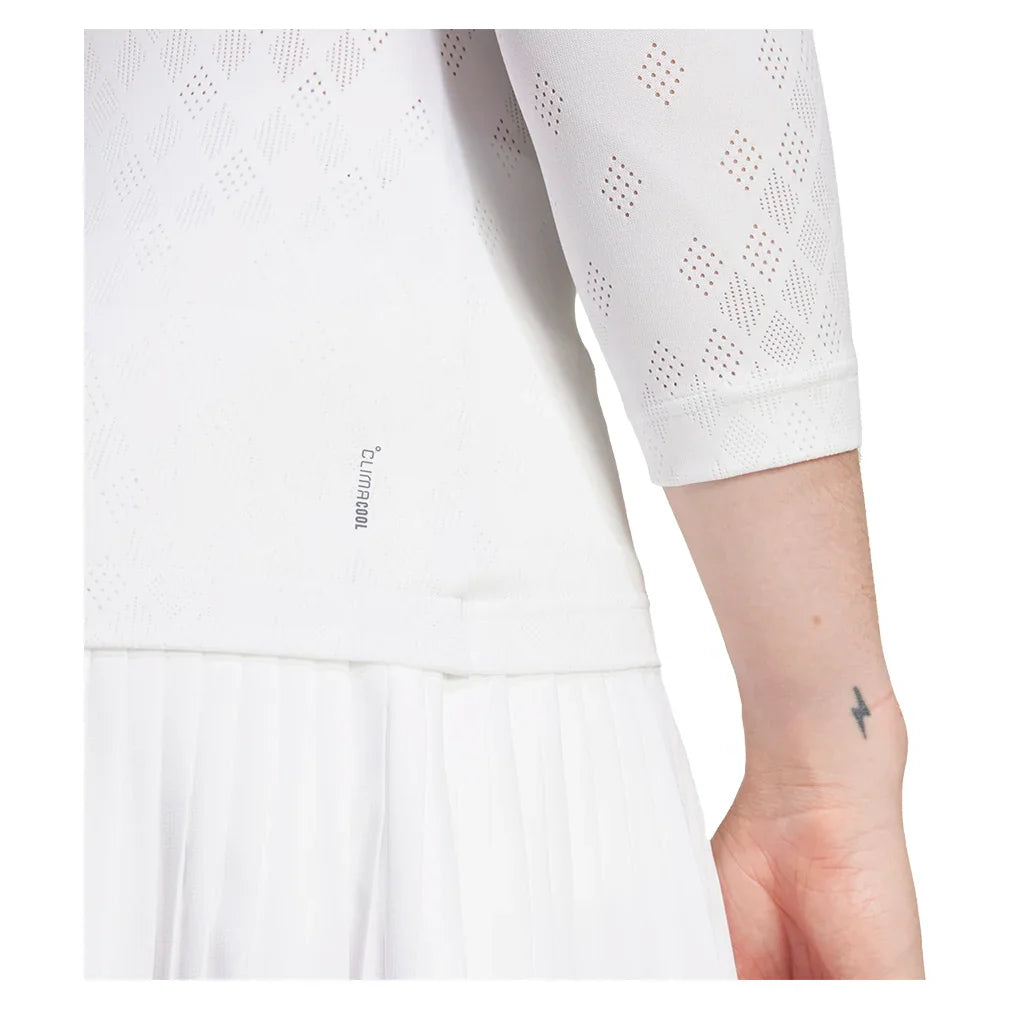 Women`s Pro 3/4 Sleeve Tennis Top White Apparel Adidas