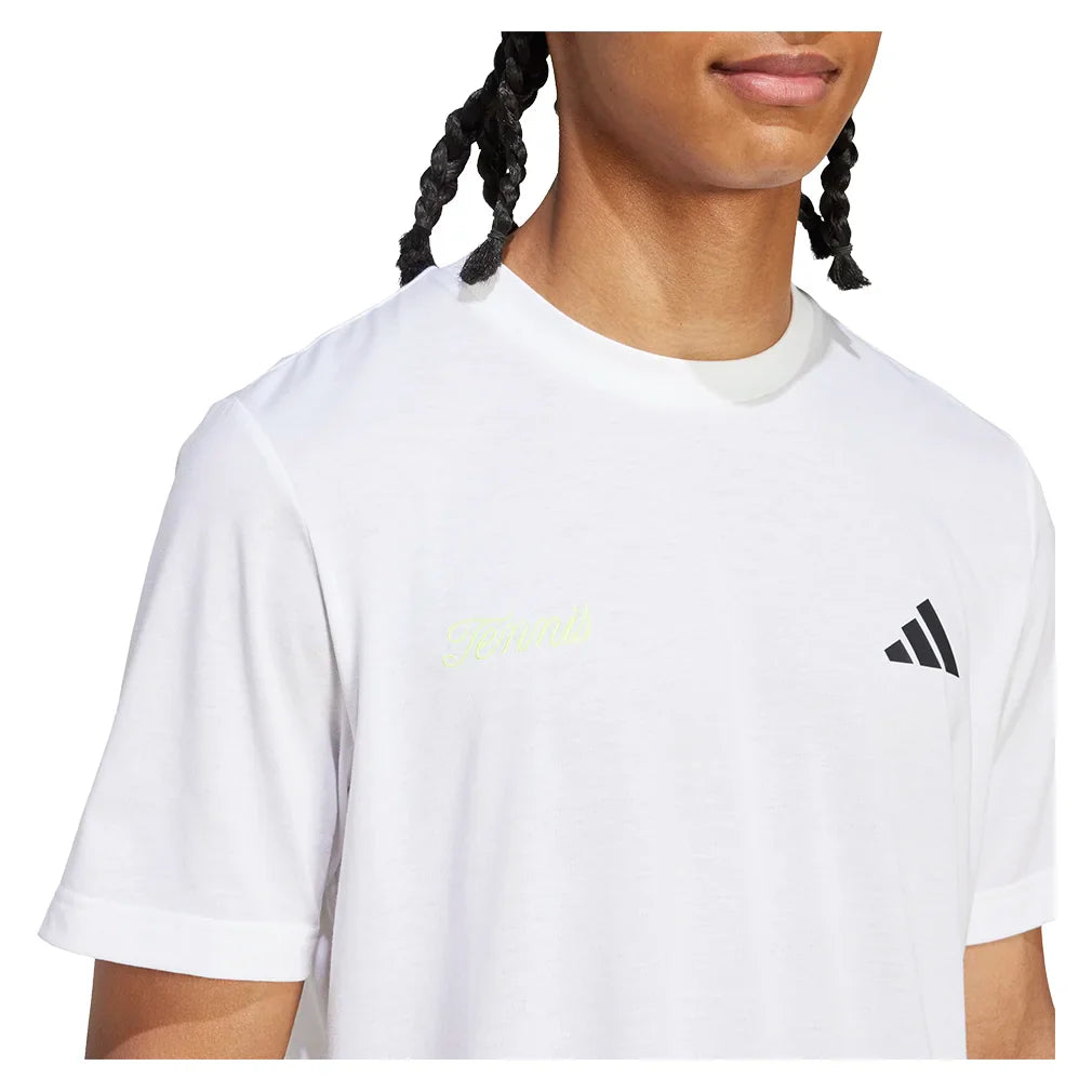 Men`s US Graphic Tennis Tee White Apparel Adidas