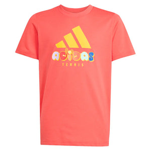 Juniors` Graphic Tennis Tee Semi Lucid Red Apparel Adidas
