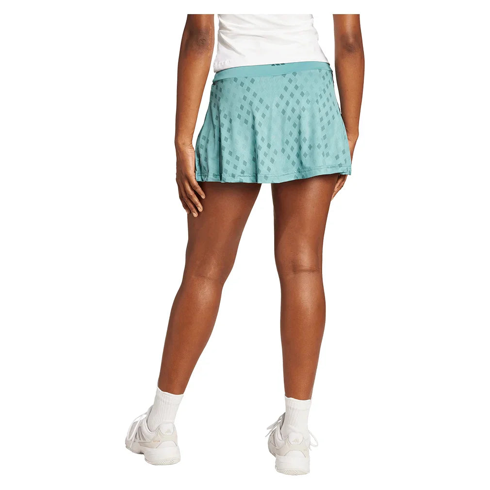 Women`s Club Graphic Tennis Skort Powder Teal and Preloved Teal Apparel Adidas