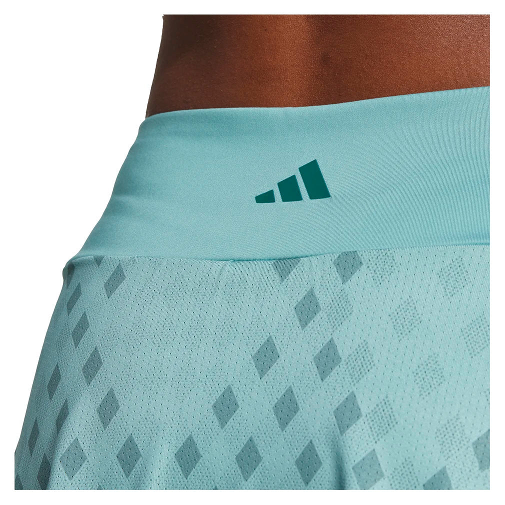 Women`s Club Graphic Tennis Skort Powder Teal and Preloved Teal Apparel Adidas