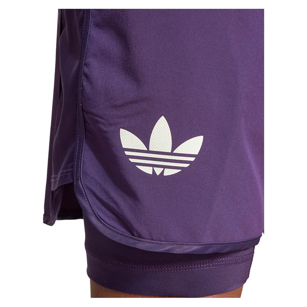 Men`s 7 Inch Tennis Shorts and Tight Set Aurora Plum Apparel Adidas