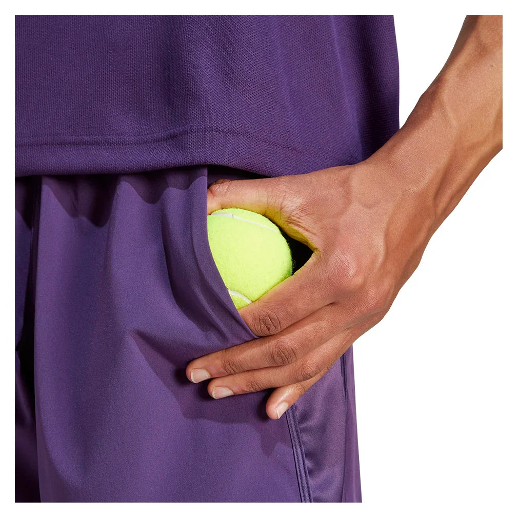 Men`s 7 Inch Tennis Shorts and Tight Set Aurora Plum Apparel Adidas