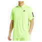 Men`s Club 3 Stripe Tennis Polo Lucid Lemon Apparel Adidas