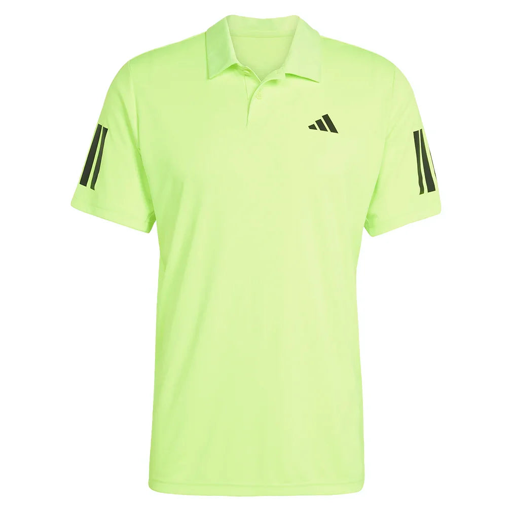 Men`s Club 3 Stripe Tennis Polo Lucid Lemon Apparel Adidas