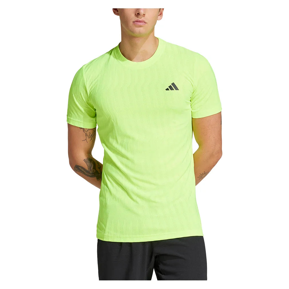 Men`s Freelift Tennis Top Lucid Lemon Apparel Adidas