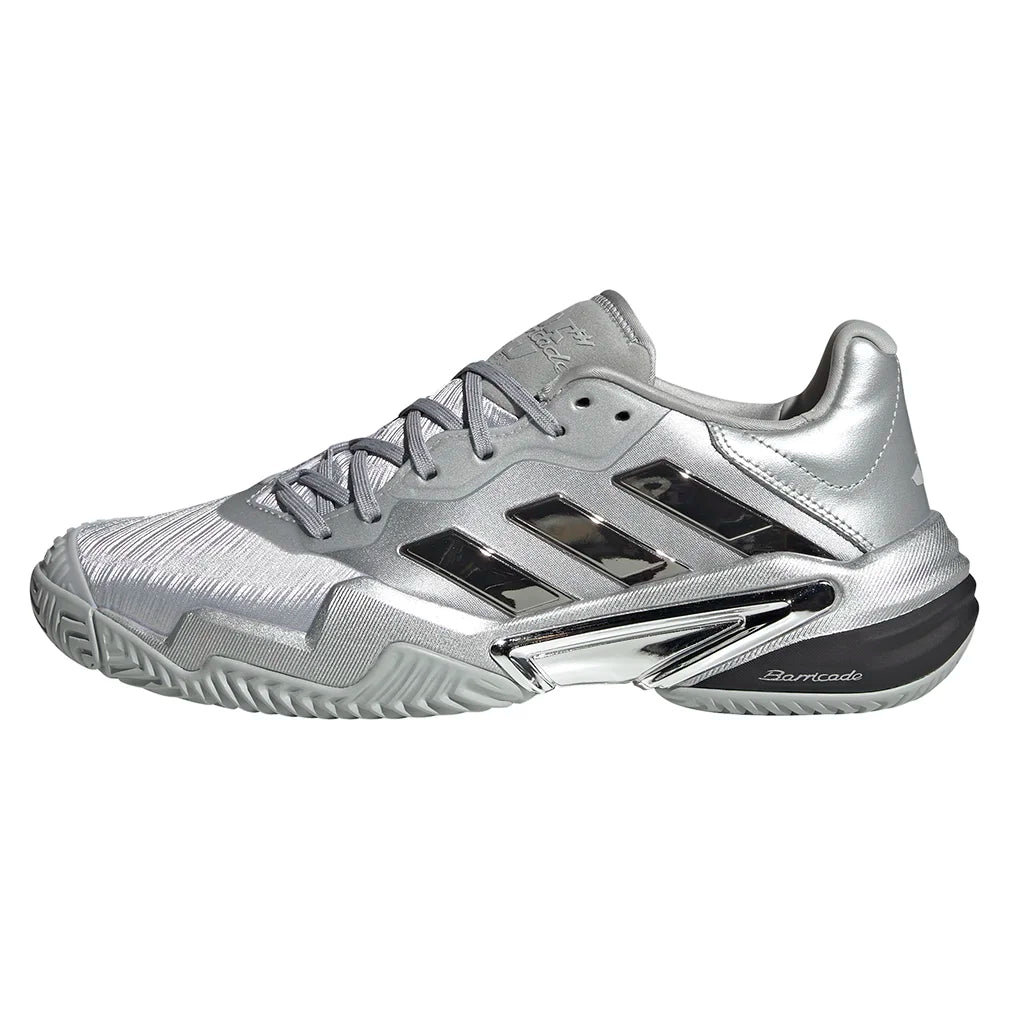 Men`s Barricade 13 SE Tennis Shoes Silver Metallic and Dash Grey Footwear Adidas