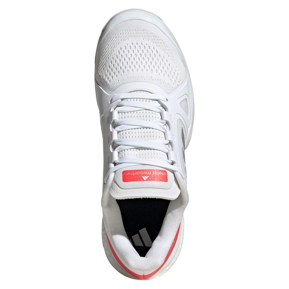 Women`s Stella Court Tennis Shoes White and Lucid Red Footwear Adidas