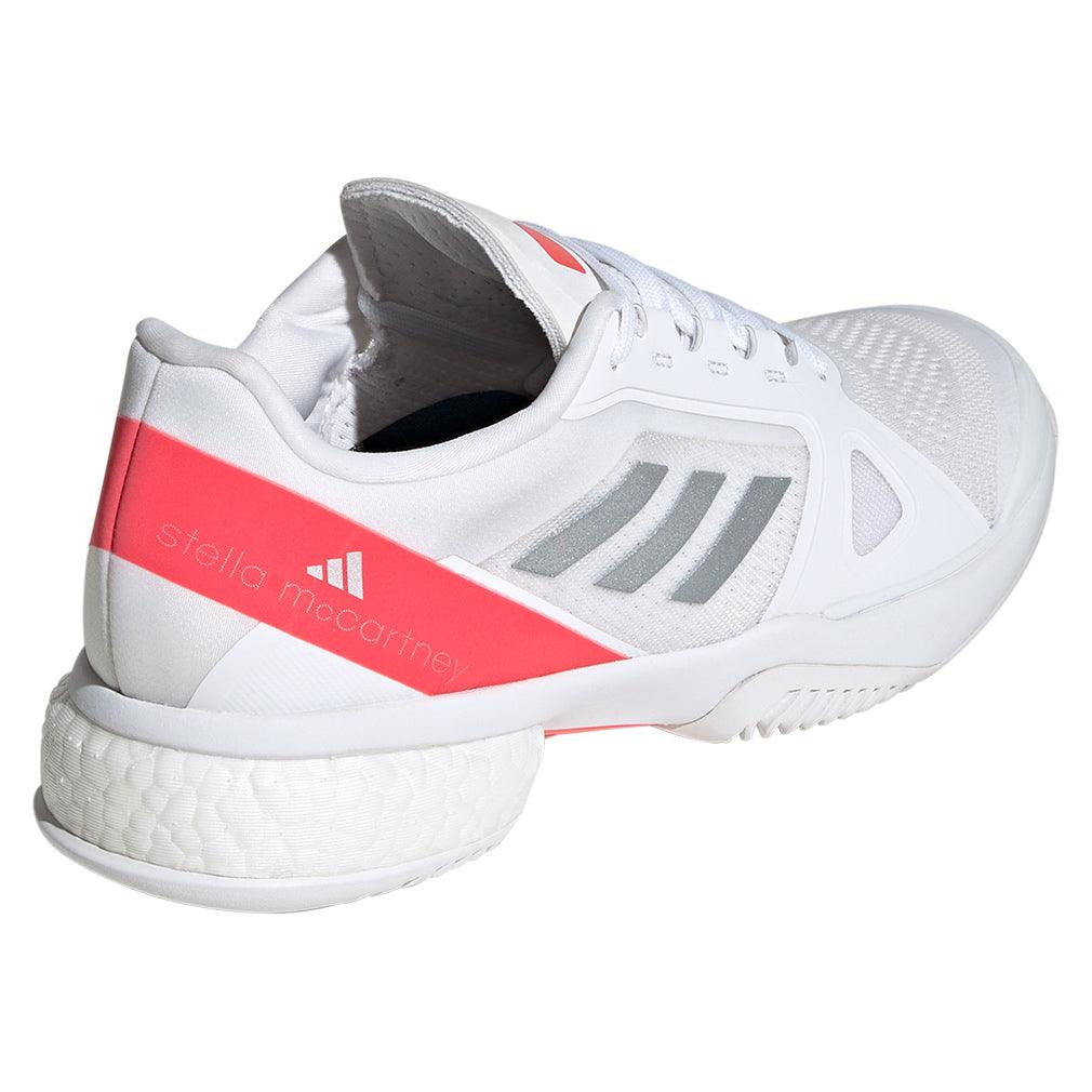 Women`s Stella Court Tennis Shoes White and Lucid Red Footwear Adidas