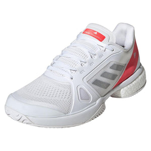 Women`s Stella Court Tennis Shoes White and Lucid Red Footwear Adidas