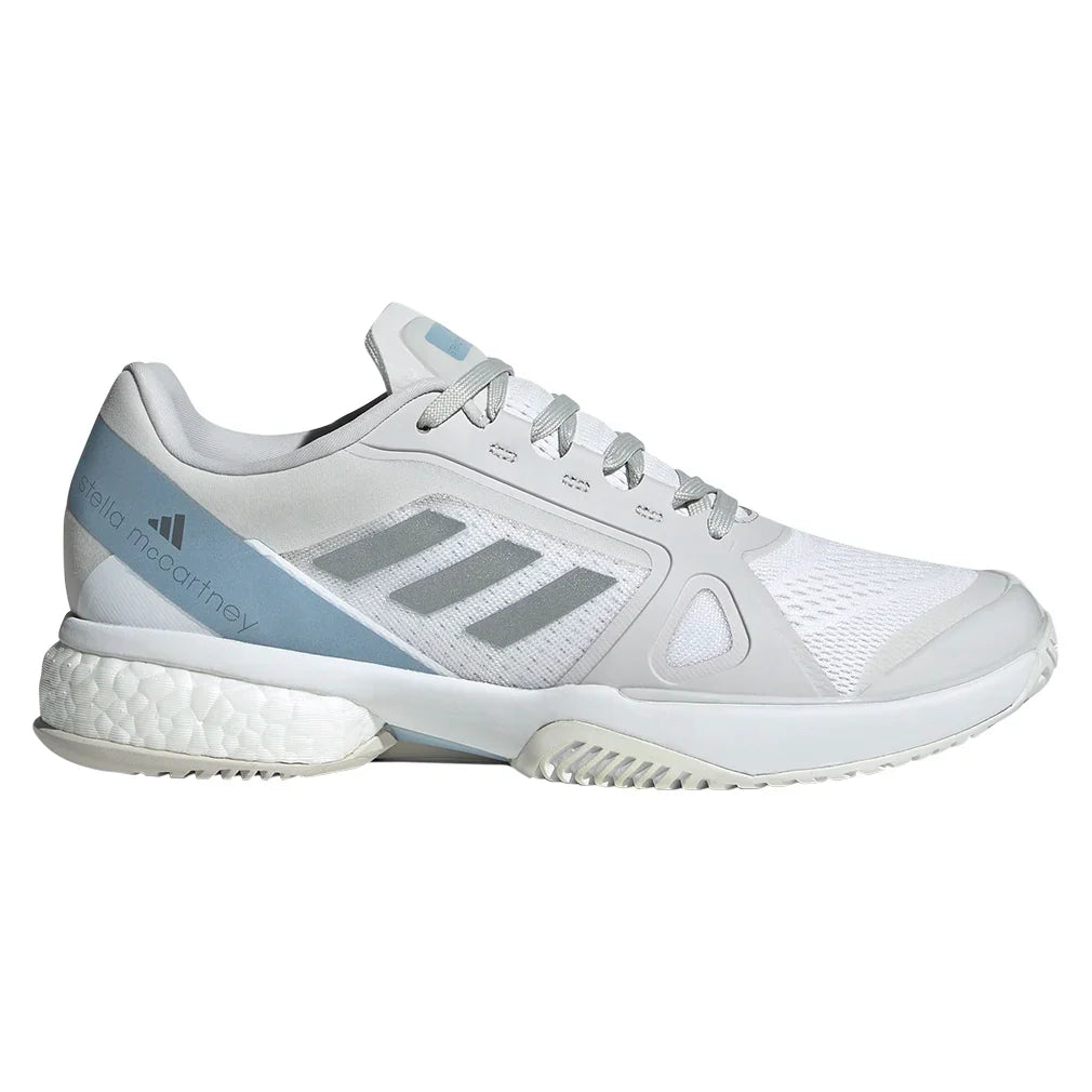 Women`s Stella Court Tennis Shoes White and Wonder Blue Footwear Adidas