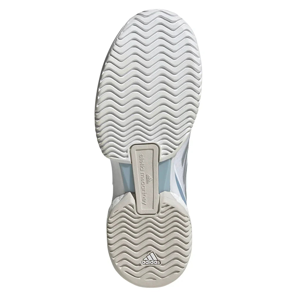 Women`s Stella Court Tennis Shoes White and Wonder Blue Footwear Adidas