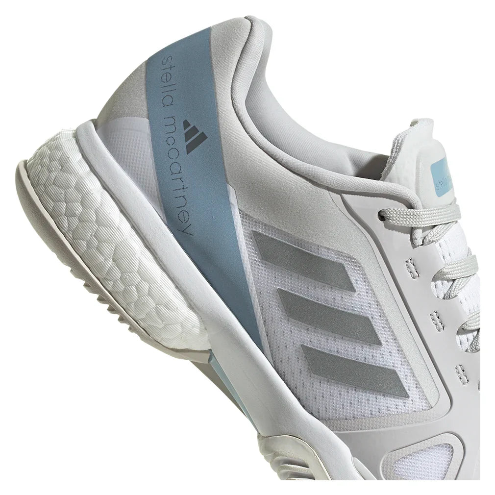 Women`s Stella Court Tennis Shoes White and Wonder Blue Footwear Adidas