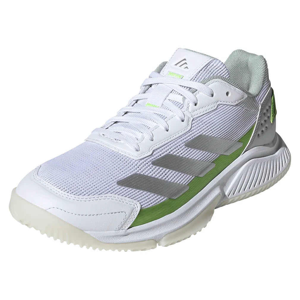 Women`s Courtquick Padel Shoes Footwear White and Lucid Lemon Footwear Adidas
