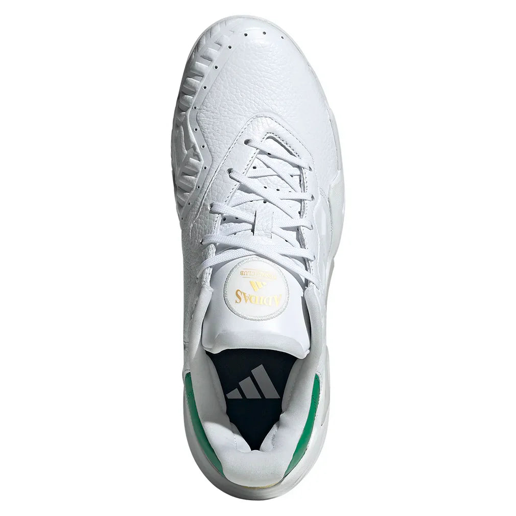 Men`s Barricade 13 Leather Tennis Shoes Gold Metallic and Footwear White Footwear Adidas