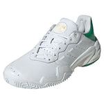 Men`s Barricade 13 Leather Tennis Shoes Gold Metallic and Footwear White Footwear Adidas
