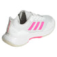 Women`s GameCourt 2 Tennis Shoes Core White and Lucid Pink Footwear Adidas