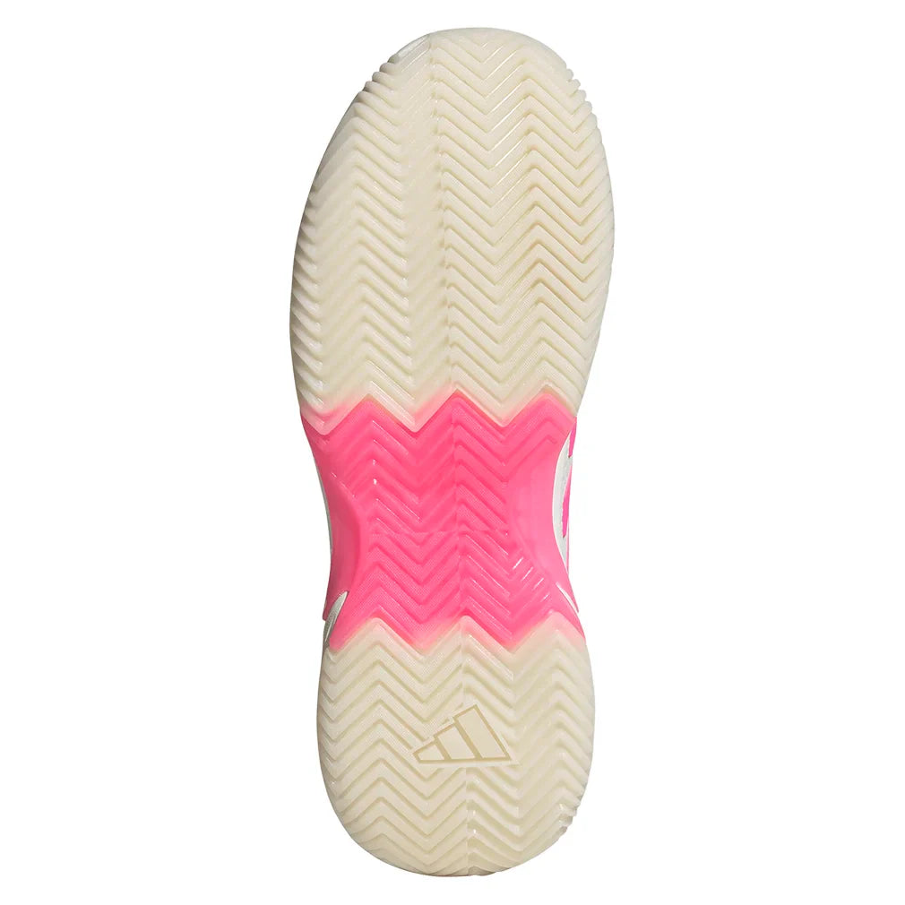Women`s GameCourt 2 Tennis Shoes Core White and Lucid Pink Footwear Adidas
